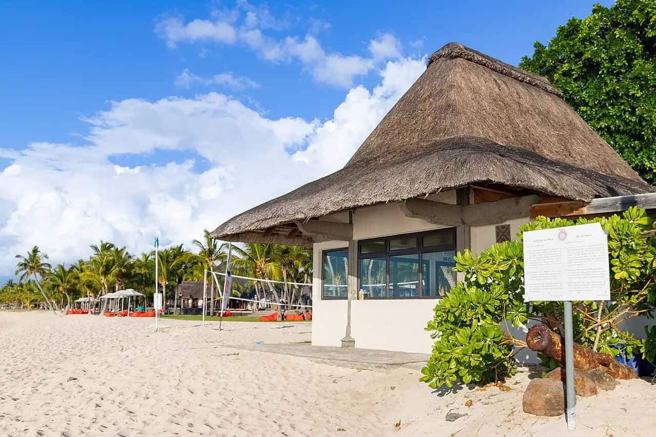 Coastal scenery at Le Morne Beach, Mauritius